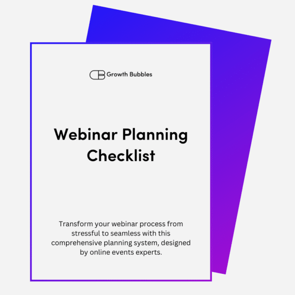Webinar Planning Checklist
